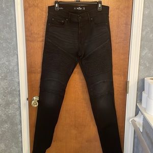 Mens black stacked skinny jeans